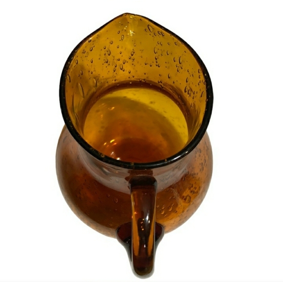 BIOT Amber Captured Bubbles Glass PitcherVintage EUC! - Picture 3 of 8